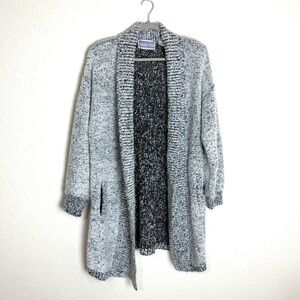 VINTAGE 80's Samantha Starr marled Boucle Knit Cardigan Sweater sz L Women's